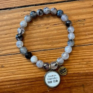 Books + Friends = Book Club (Clear Shades of Gray / Bronze Hardware)