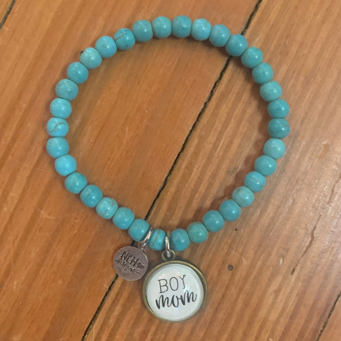 Boy Mom (Turquoise Blue Beads)