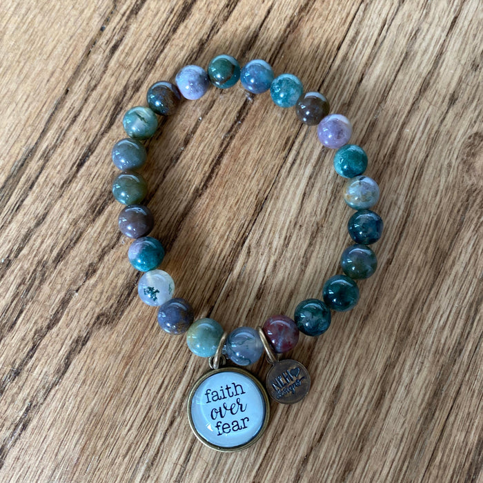 Faith over Fear (Green Earth Tone Beads)