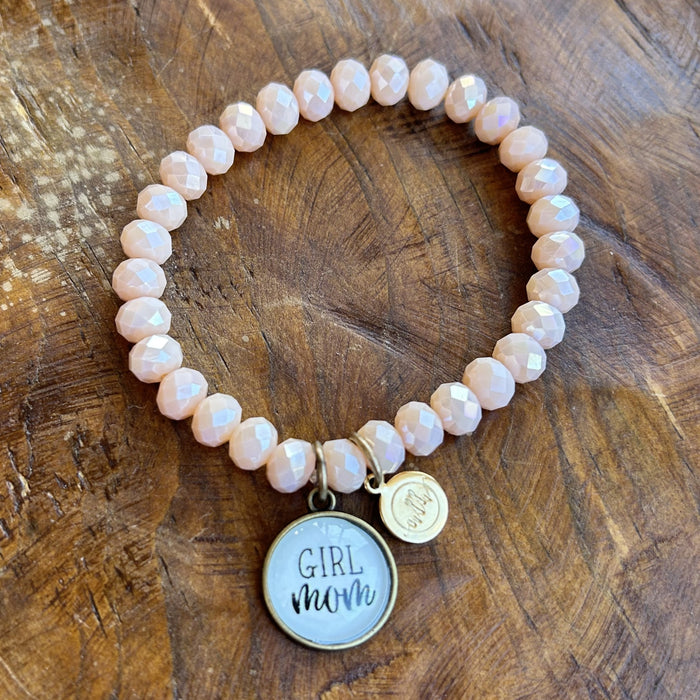 Girl Mom (Light Pink Faceted Beads)