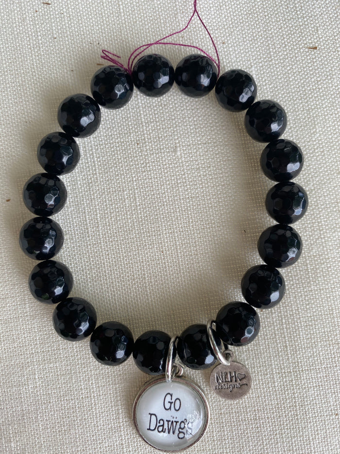 Go Dawgs (Black Round Small Beads)
