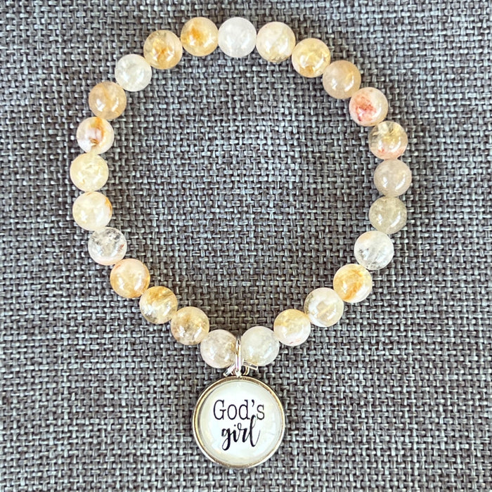 God's Girl (Light Beige Marbled Beads)