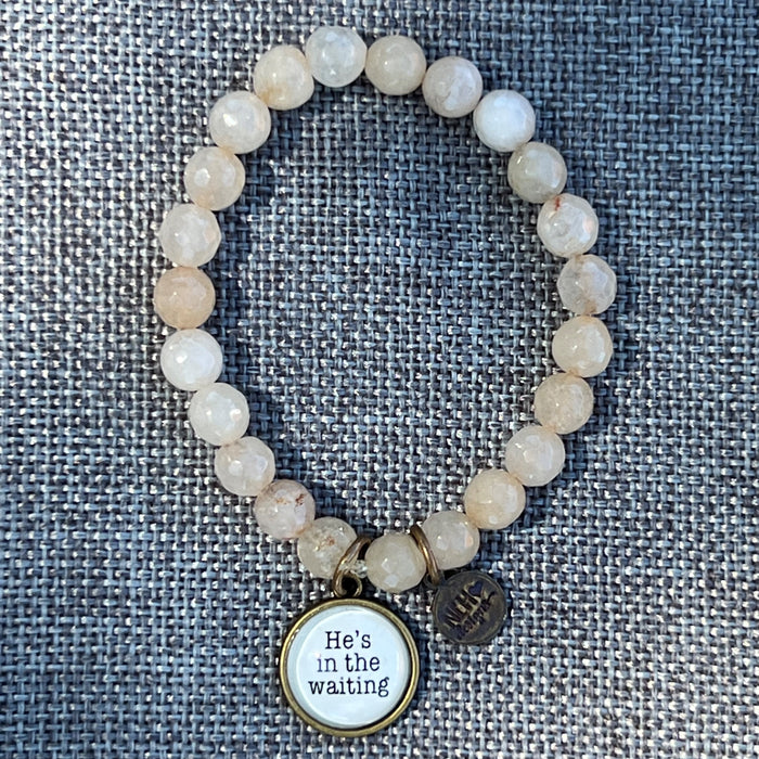 He's in the Waiting (Light Beige Clear Beads)