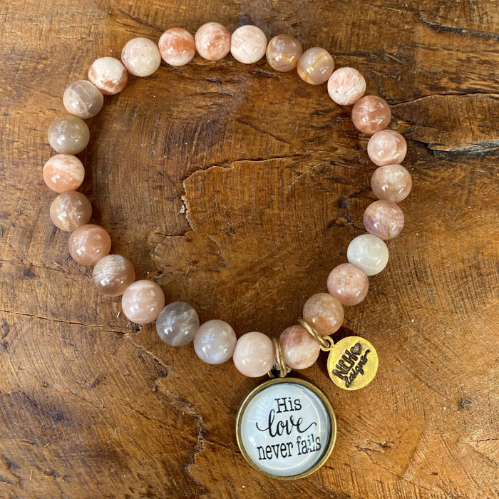 His Love Never Fails (Beige Earth Tone Beads)