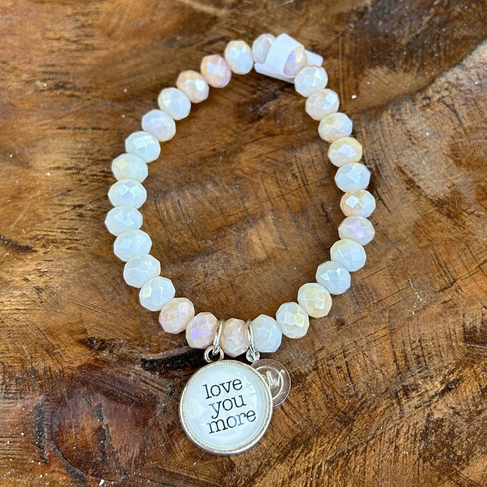 Love You More (Cream w/ Peach Hue Faceted Beads)