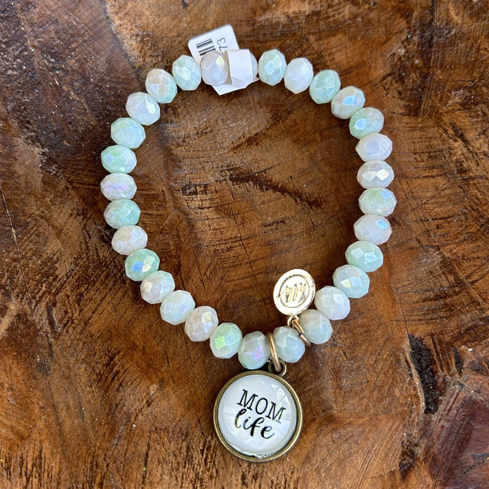 Mom Life (Mint Faceted Beads)