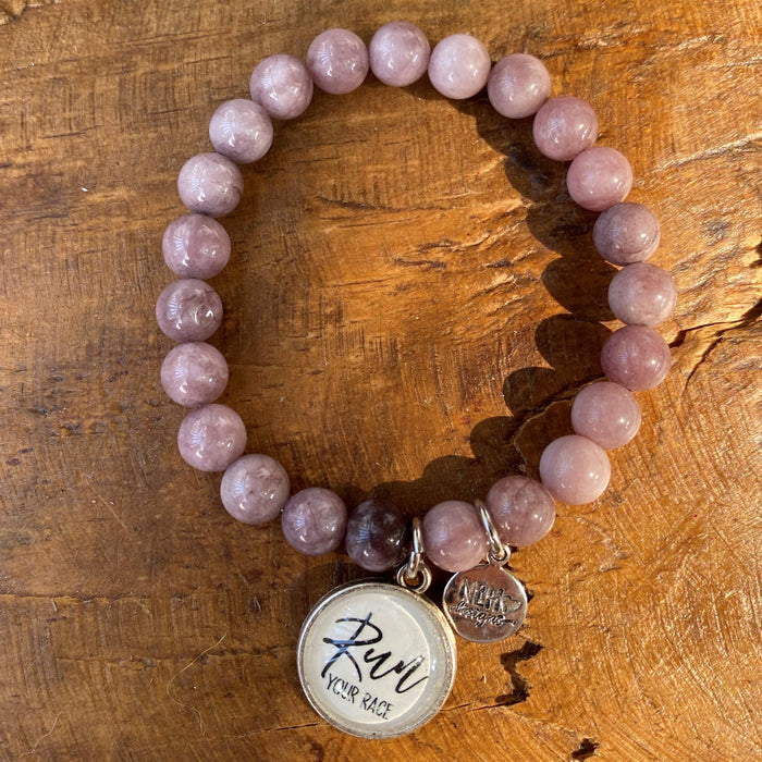 Run Your Race (Lavender Marbled Beads)