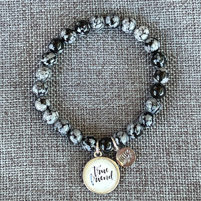 True Friend (Gray & Black Beads)