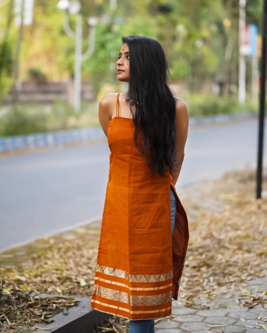 Women noodle strap kurti image