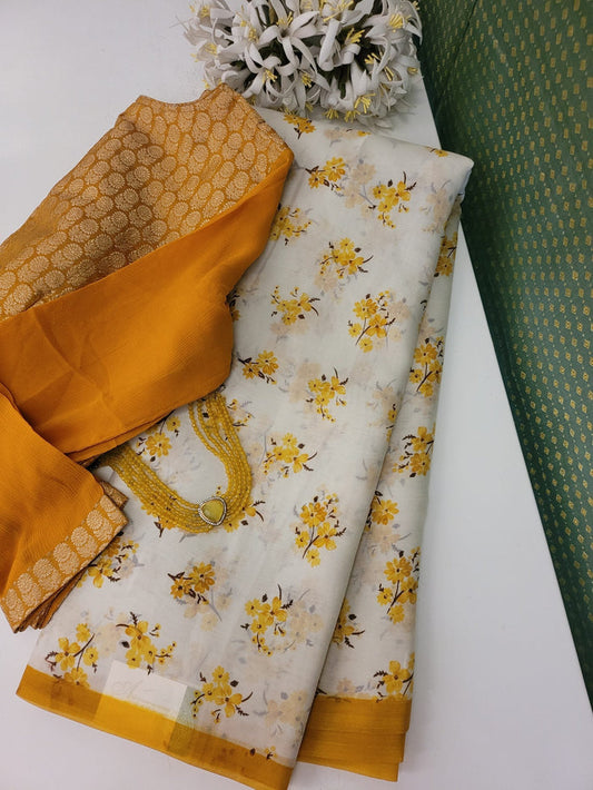 Nisha-  Cream and Yellow Lilly