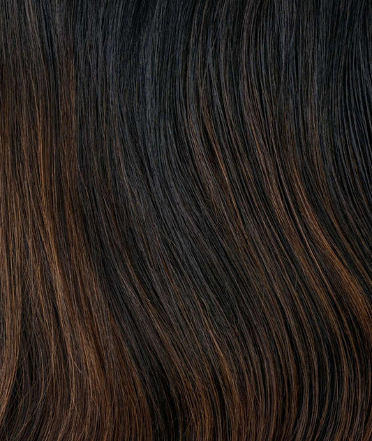 #Off Black Balayage Classic Halo Hair Extensions — Value Grade