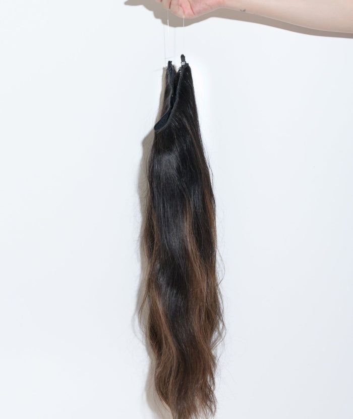 #Off Black Balayage Classic Halo Hair Extensions — Value Grade
