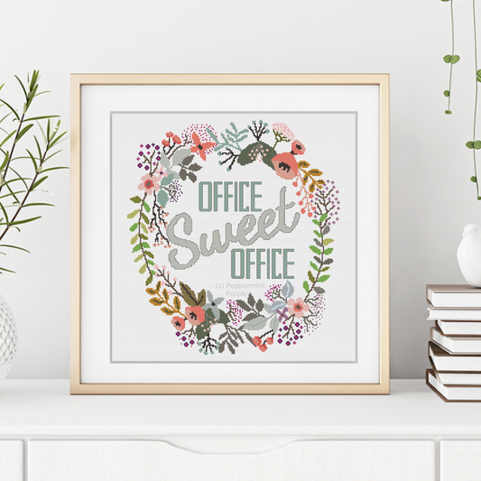 Office Sweet Office Cross Stitch Pattern by Peppermint Purple