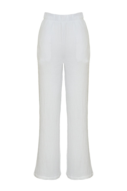 ONDINE Gauze Trousers in White