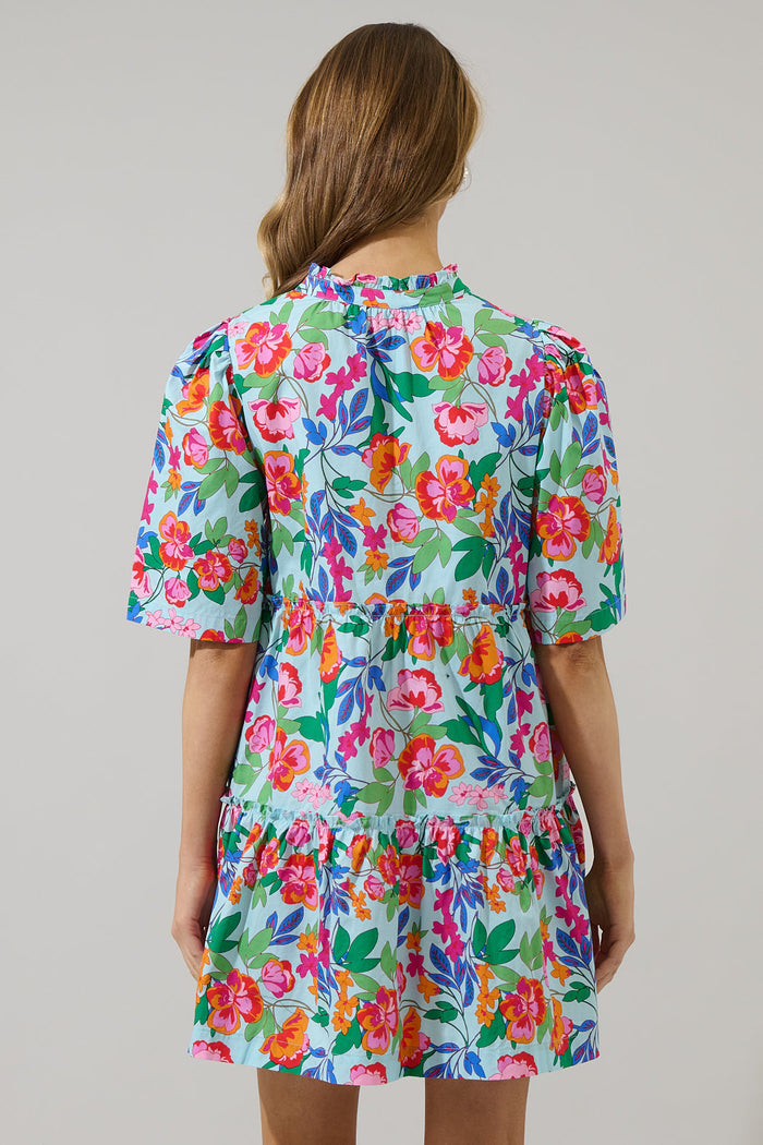 Orlena Floral Dixie Split Neck Shift Dress