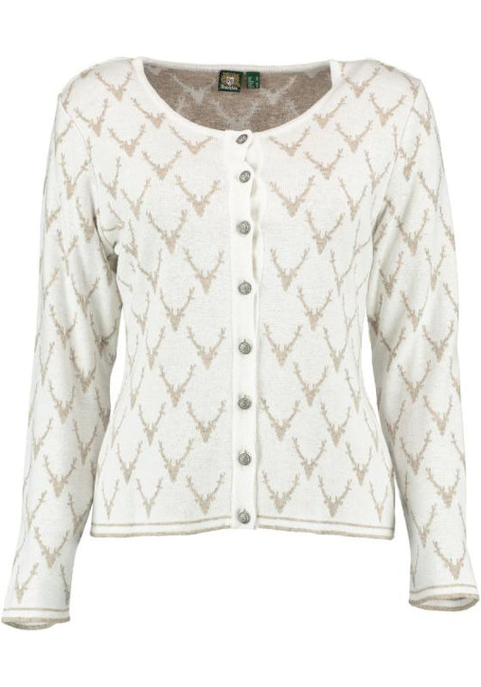 OS Trachten Women's Cardigan — Antler Knit - ecru