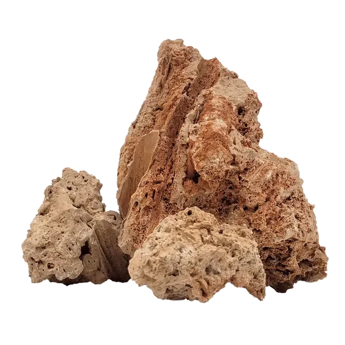Paleorock stone rough porous brown rocks with natural rugged texture ideal for decorative and construction use