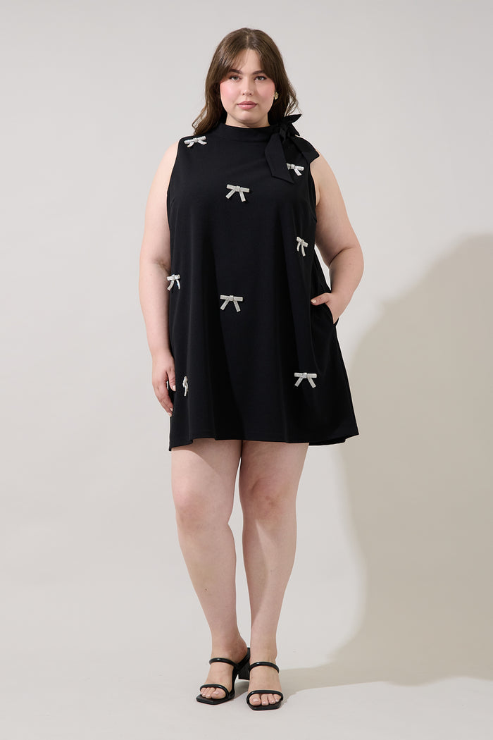 Pamelda Bow Shift Mini Dress Curve