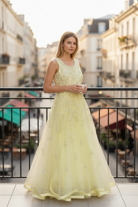 Party wear long gown by Kurti Connection USA