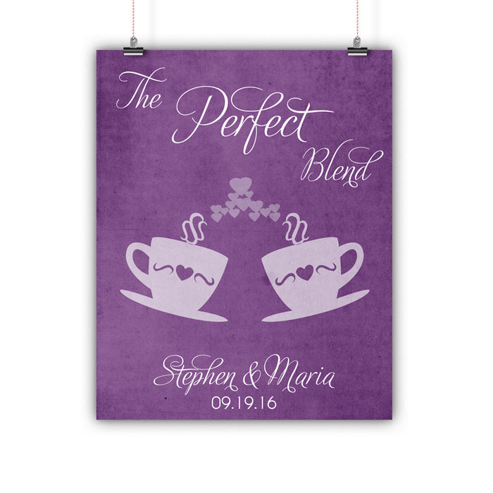 Couples Gift, Boyfriend, Girlfriend, Engagement, Wedding, The Perfect Blend, Poster, Print Framed or Canvas wedding art - INKtropolis