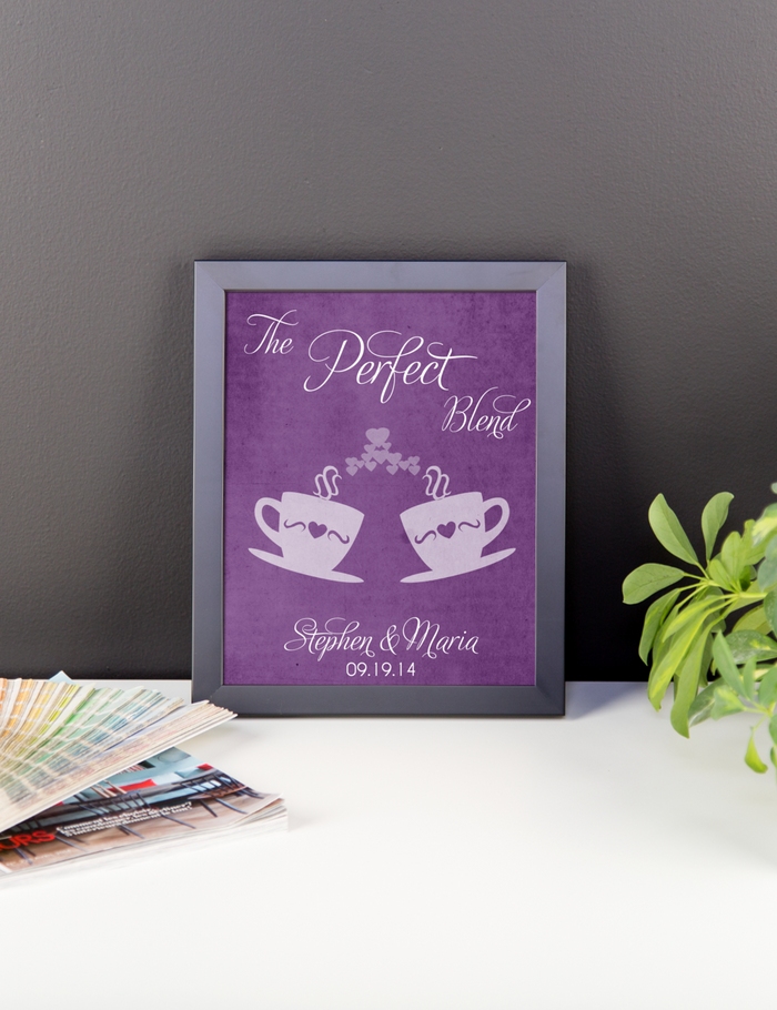 Couples Gift, Boyfriend, Girlfriend, Engagement, Wedding, The Perfect Blend, Poster, Print Framed or Canvas wedding art - INKtropolis
