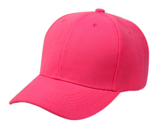 PLAIN BASEBALL CAP - CHOOSE FROM 6 COLORS