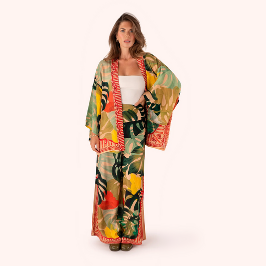 Powder Cotton Wide Leg Trousers