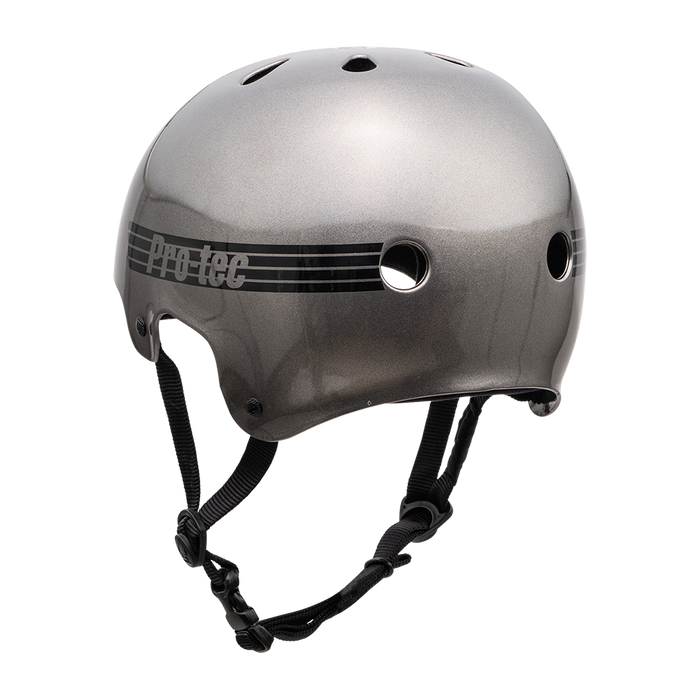 PRO-TEC OLD SCHOOL SKATE HELMET- METALLIC GUN METAL