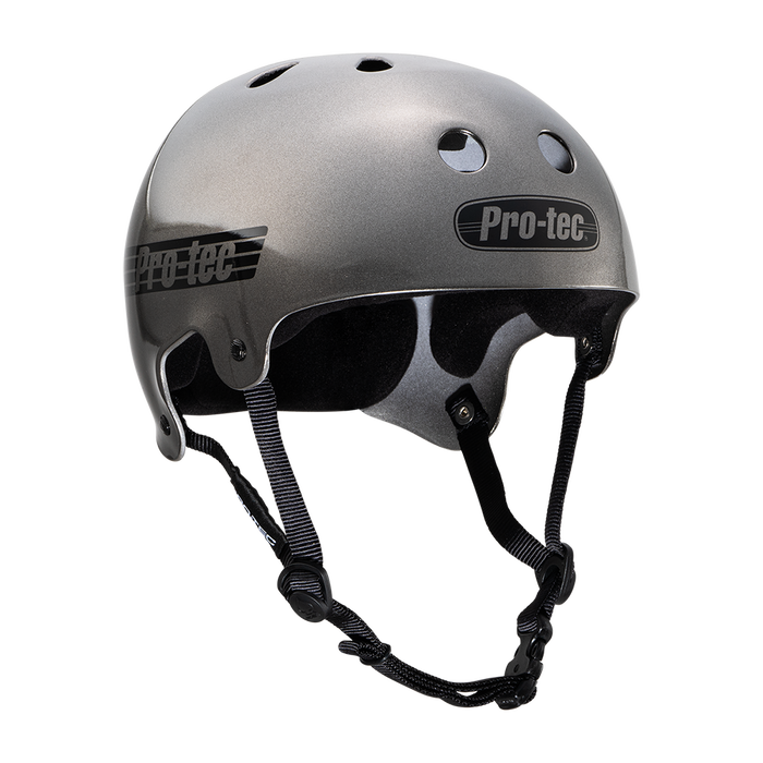 PRO-TEC OLD SCHOOL SKATE HELMET- METALLIC GUN METAL