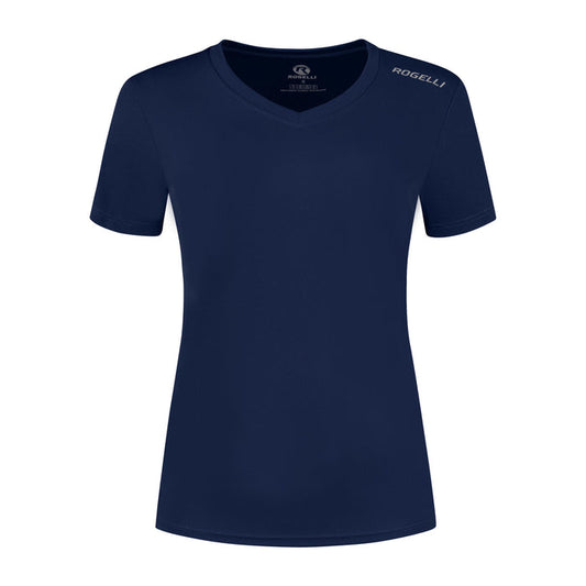 Rogelli Promo shirt korte mouw dames donkerblauw voorkant.