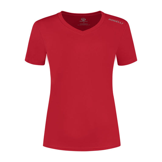 Rogelli Promo shirt korte mouw dames rood voorkant.