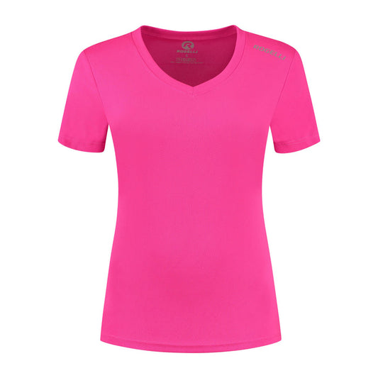Rogelli Promo shirt korte mouw dames roze voorkant.