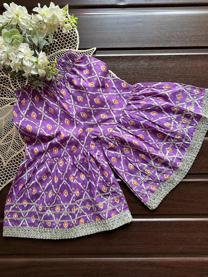 Purple Barfi Sharara Set