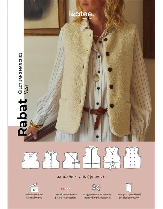 Rabat Sleeveless Vest Sewing Pattern, Ikatee