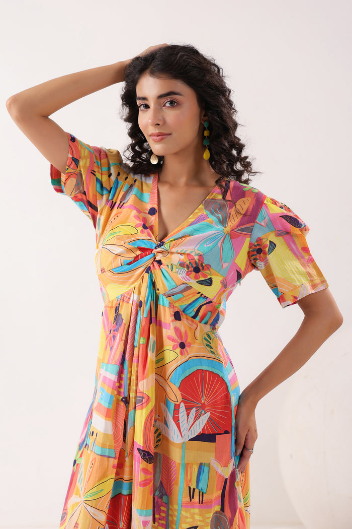 Radiant Bloom Cotton Sundress