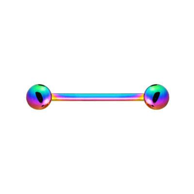 Nipple Bar Anodized Surgical Steel Rainbow 12mm / Surgical Steel / Rainbow Barbell