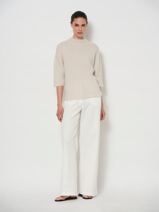 Raised Neck Wide Sleeve Sweater