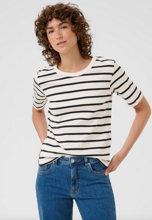 Ratana Basic Tee - Dark Navy Stripe