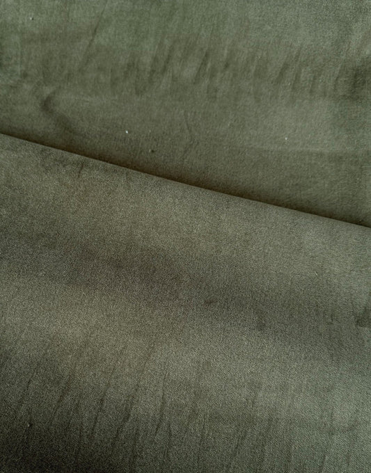 Remnant 80cm - Olive Green Cotton Velvet Fabric