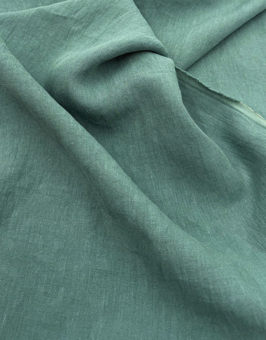 Remnant 90cm - Ischia Washed Linen Fabric, Salvia