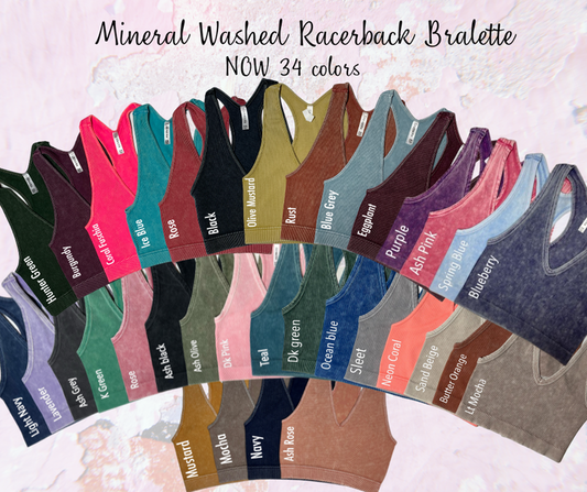 Ribbed Cropped Racerback Mineral Washed Tank Top Brami bralette by Zenana 6128