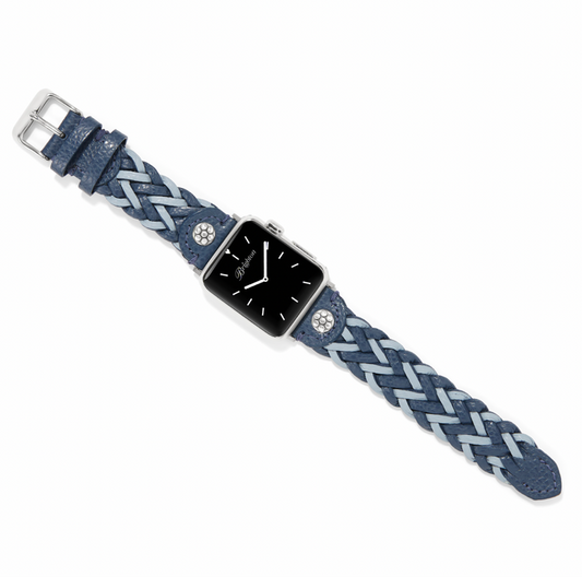 Rory Leather Watch Band - French Blue / Cloud Blue