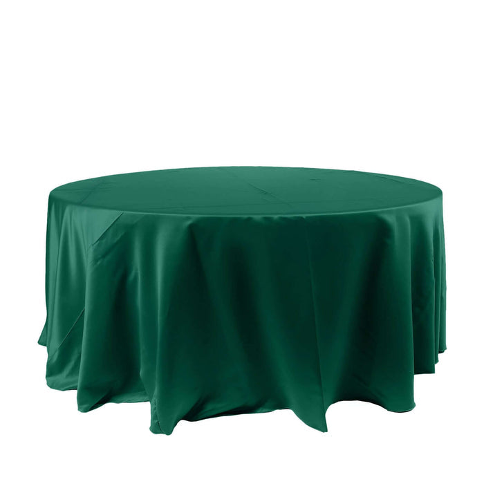 Green round tablecloth on a plain white background.