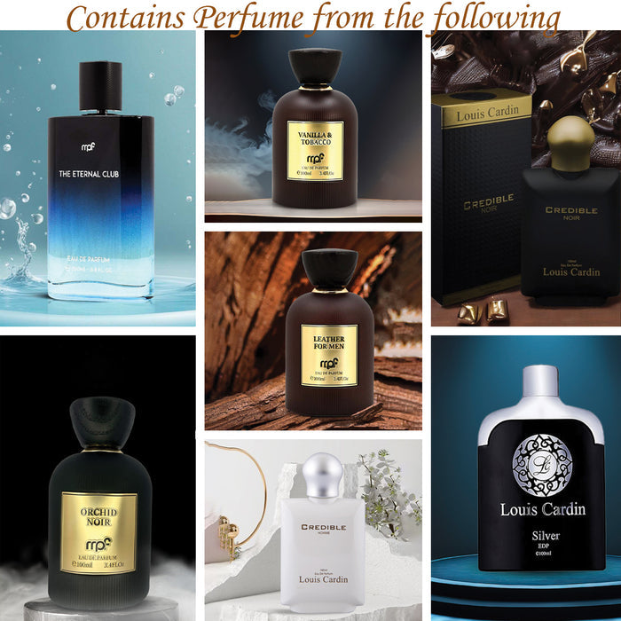 Scent Shot Manhattan Discovery Set of 7 Perfumes for Men | EDP & EDT Fragrance Sampler 35ML