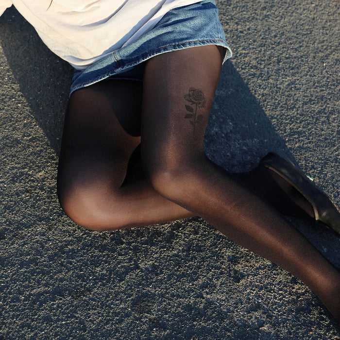 Semi-Opaque 50 Den Halo Tights - Liquorice