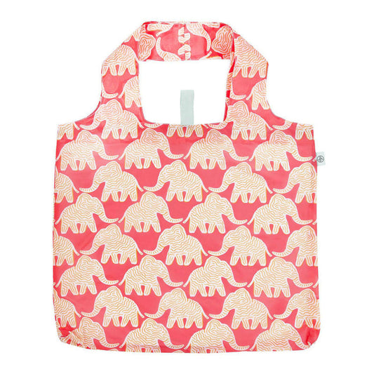 Shopping Bag Elephants Pink blu Reusable
