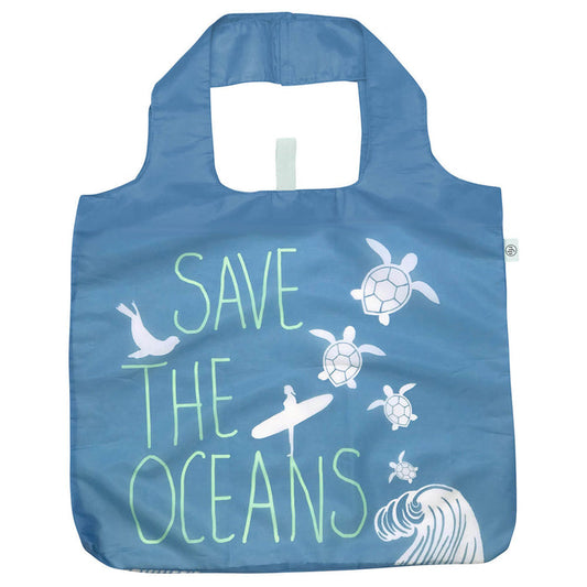 Shopping Bag Save the Ocean blu Reusable