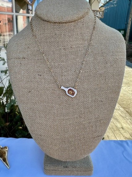 Short Gold Necklace w/ Pickleball Paddle Adornment