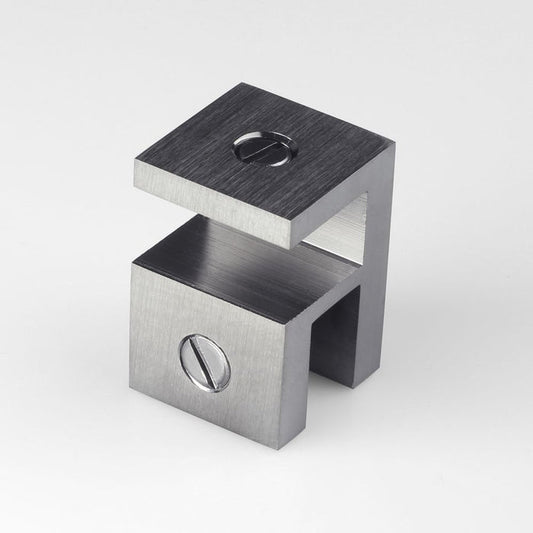 SHOWER GLASS HEADER BAR OVERPANEL FITTING SQUARE 10MM/10MM - BRUSHED GUNMETAL - Image 1