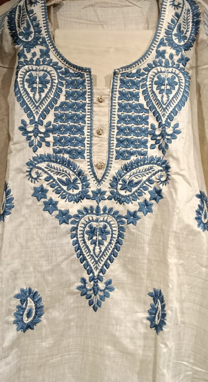 Shwet Noor Semi-Stitched Chanderi Cotton Suit